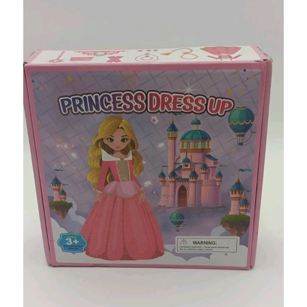 Princess Dress Up Costume For Girls Sz 3-8 Pink Tierra Necklace